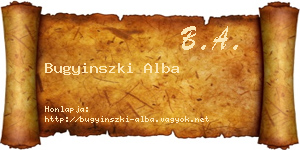 Bugyinszki Alba névjegykártya